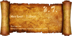 Werber Tibor névjegykártya